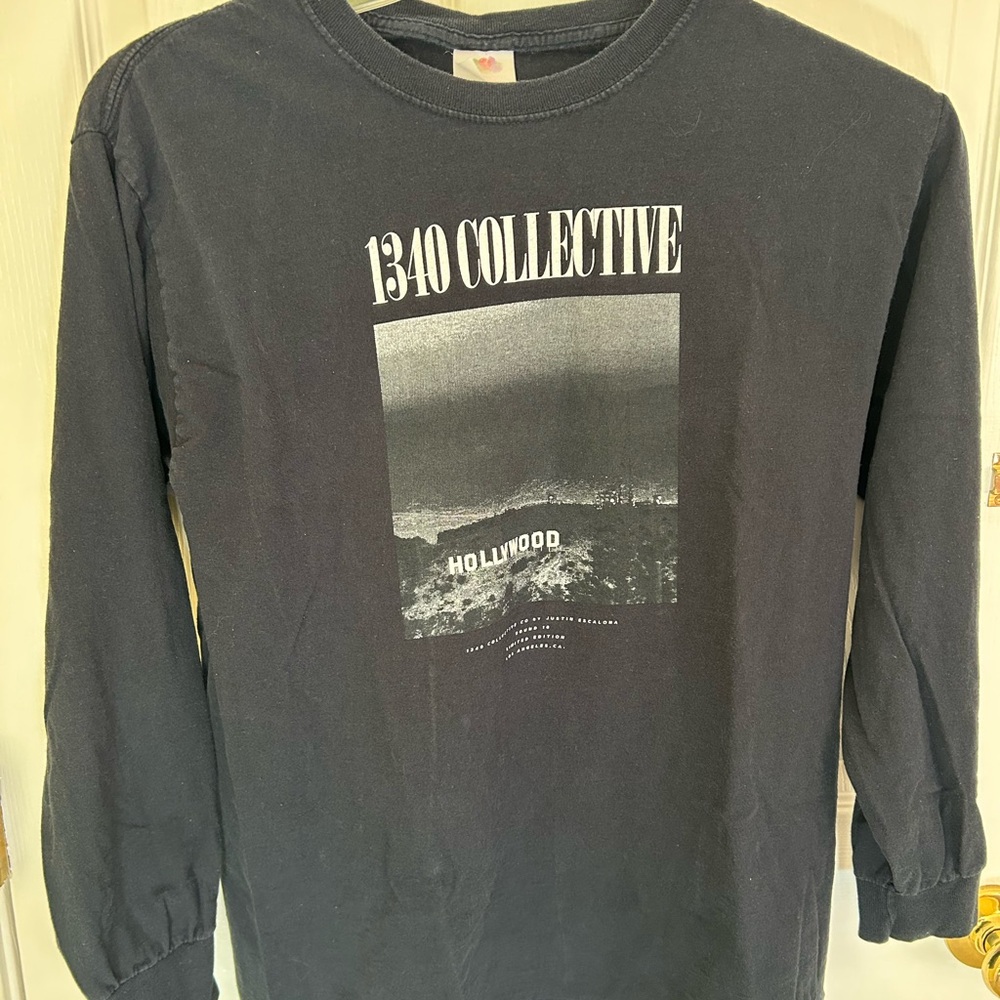 Men's Long Sleeve Graphic Tee - Black